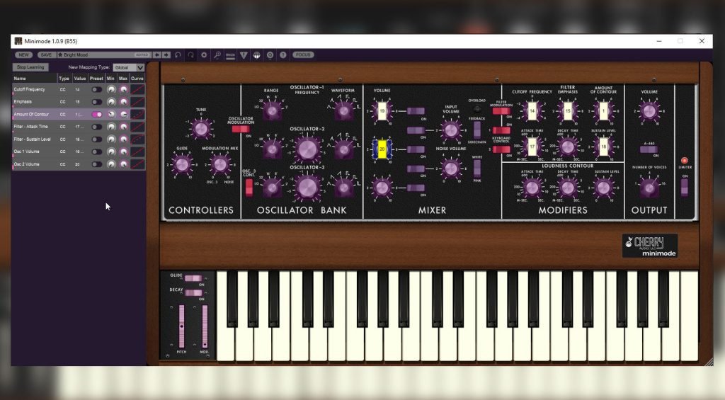 Cherry Audio Minimode MIDI mapping